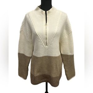 Talbots color block ribbed knit sweater